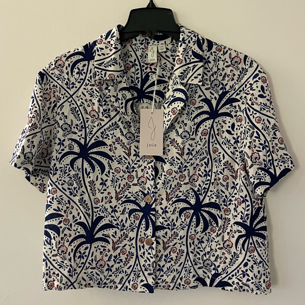 NWT Joie linen button down shirt women’s size large